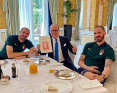 Giorgio Chiellini, Daniele Saladini e Leonardo Bonucci