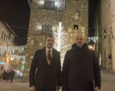 L'Ambasciatore di Romania in Italia, George Gabriel Bologan e il sindaco di Montalcino Silvio Franceschelli