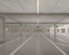 Il rendering del parcheggio interrato che sorgerà allo Spuntone