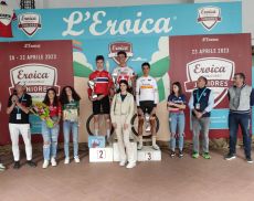Il podio della terza edizione di Eroica Juniores - Coppa Andrea Meneghelli