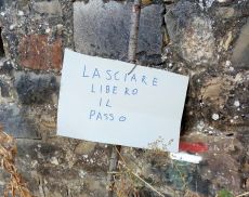 Il cartello che appare dopo aver passato l'arco di Porta Cerbaia