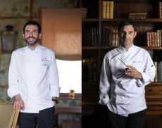 Da sinistra: gli chef Domenico Francone (Castello Banfi) e Matteo Temperini (Castiglion del Bosco)